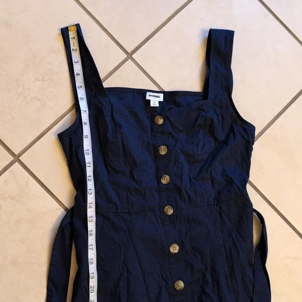 NWT J. Crew Sweetheart Button Front Midi Dress Blue Belted   6